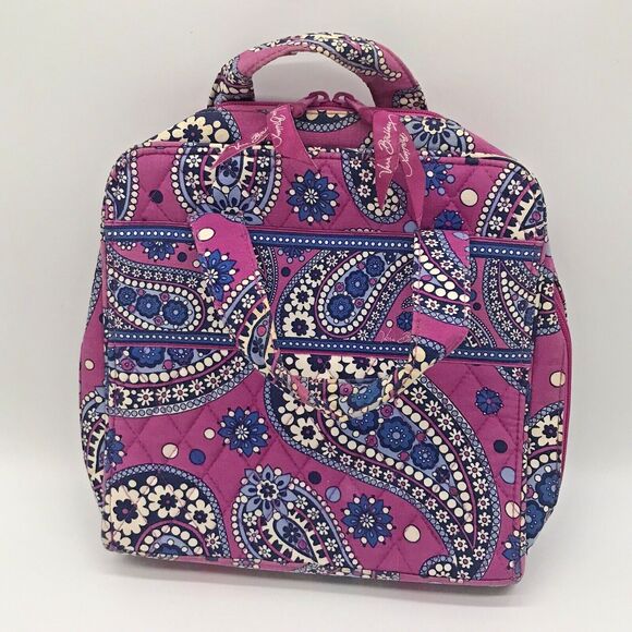 Vera Bradley Boysenberry Tech Organizer Cosmetic Travel Case Zip Bag Retired - Picture 1 of 7